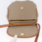 CELINE Macadam Monogram Canvas Shoulder Bag Beige Gold