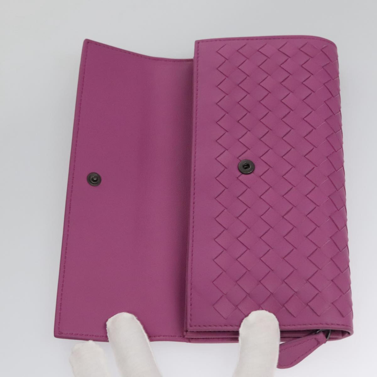 BOTTEGA VENETA Intecciato Long Wallet Leather Purple