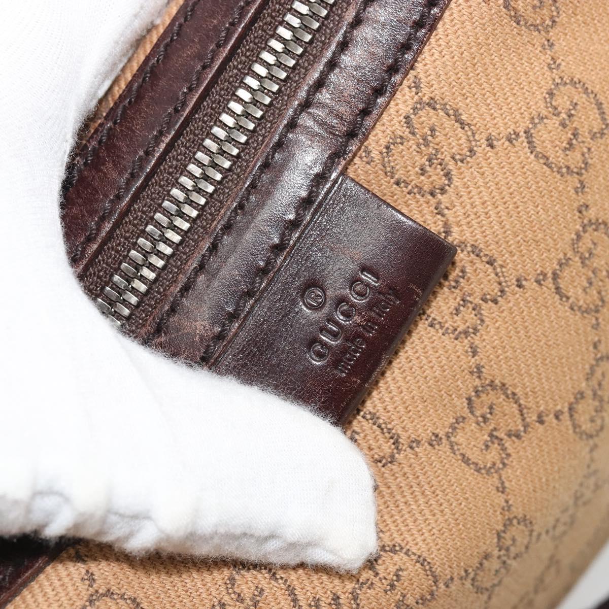 GUCCI GG Canvas Shoulder Bag Brown