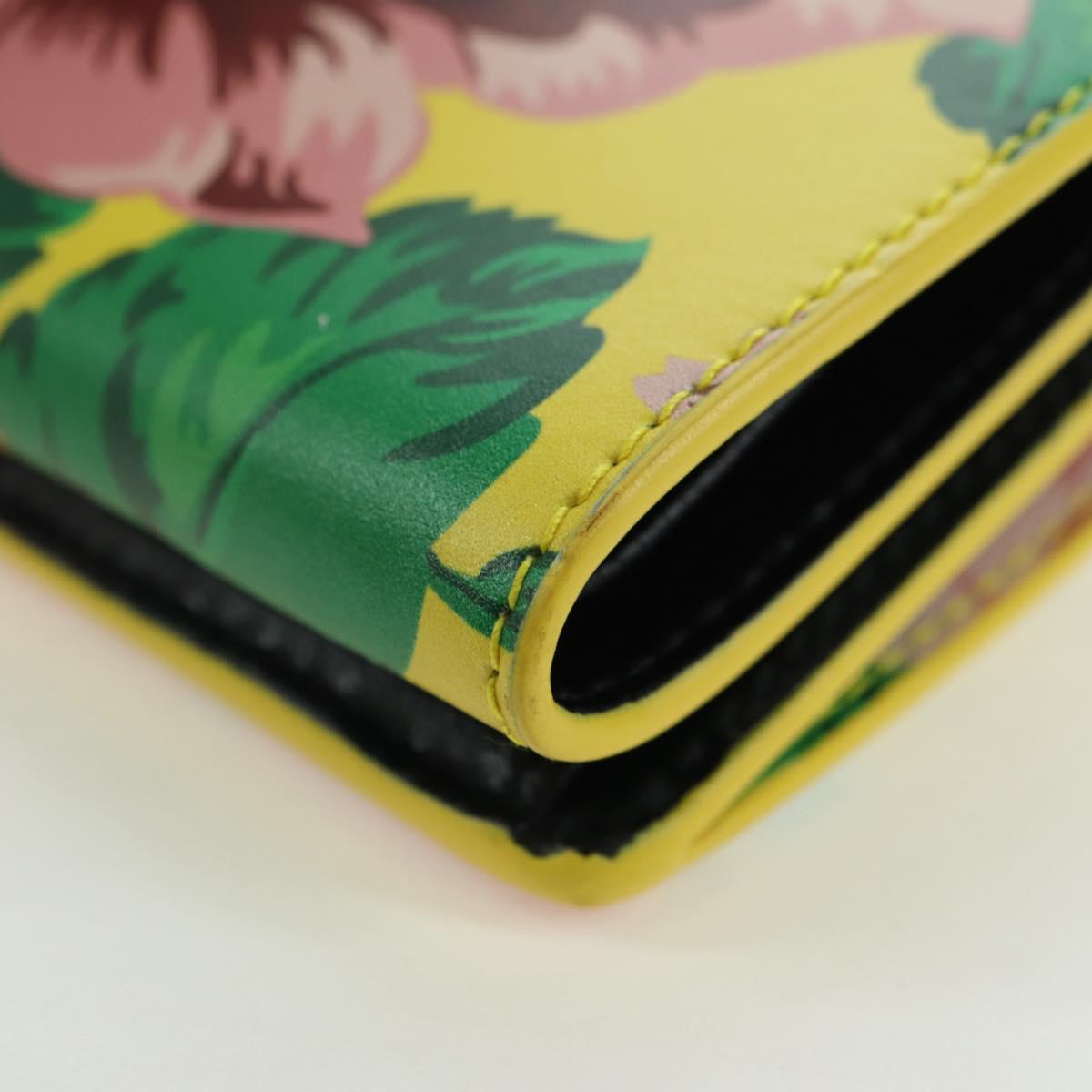 BALENCIAGA Mini Wallet Trifold Leather Yellow Silver
