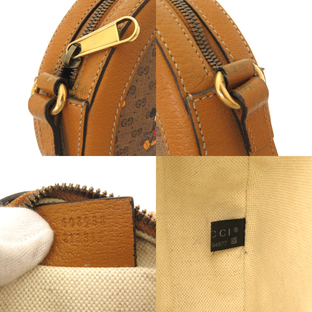 GUCCI Shoulder Bag 603938 GG Supreme Brown Disney Mickey Women Used Authentic