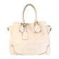PRADA Tote Bag leather White Ivory Gold Metal Tote Bag Shoulder Bag 2way Vitterodino Women Used Authentic