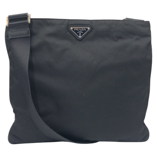 PRADA Shoulder Bag Nylon Black black Shoulder Bag Unisex Test Triangular logo Women Used Authentic
