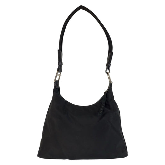 PRADA Shoulder Bag Nylon Black SilverMetal Test Women Used Authentic