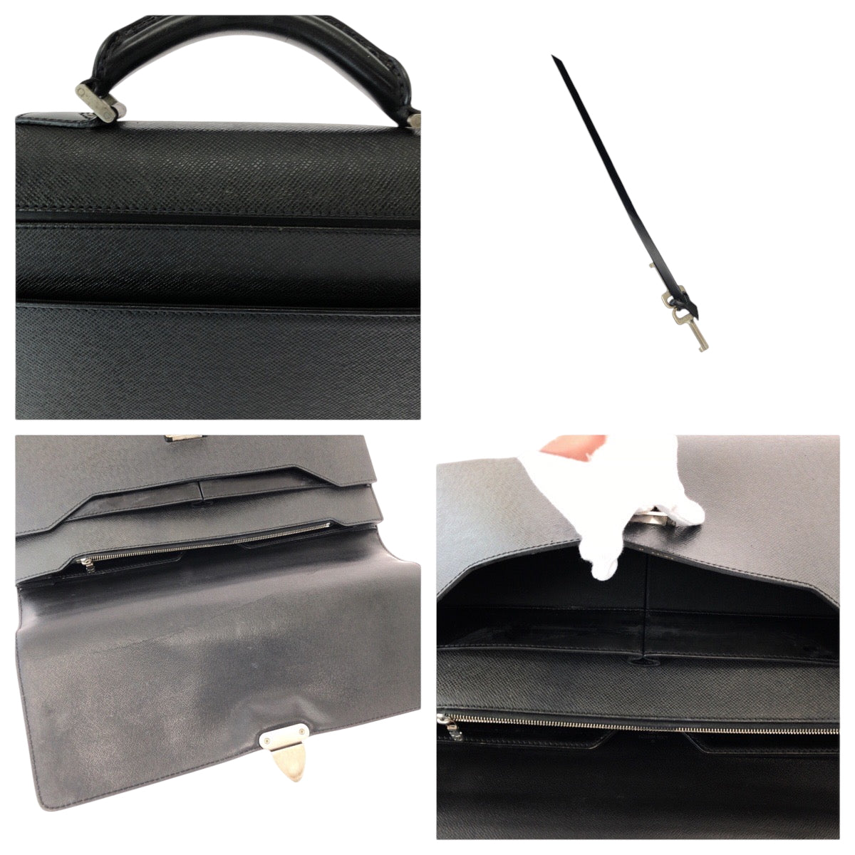 LOUIS VUITTON Business bag M31052 Taiga Aldoise black Business bag handbag Taiga Robusto 1 mens Used Authentic