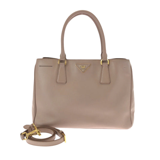 PRADA Tote Bag BN1874 leather Pink Gold Metal Tote Bag Shoulder Bag Handbag 2way Safiano Galilee Women Used Authentic