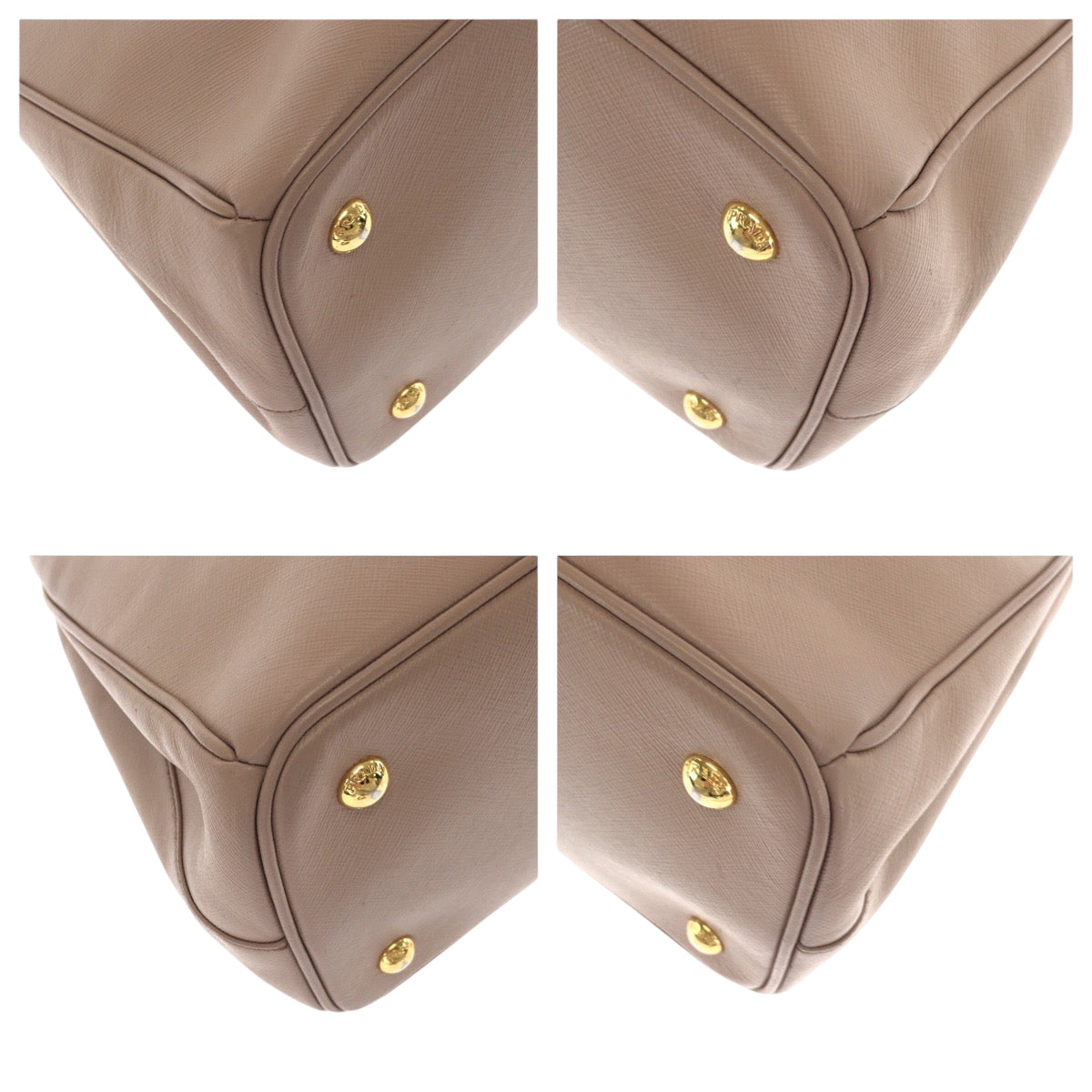 PRADA Tote Bag BN1874 leather Pink Gold Metal Tote Bag Shoulder Bag Handbag 2way Safiano Galilee Women Used Authentic