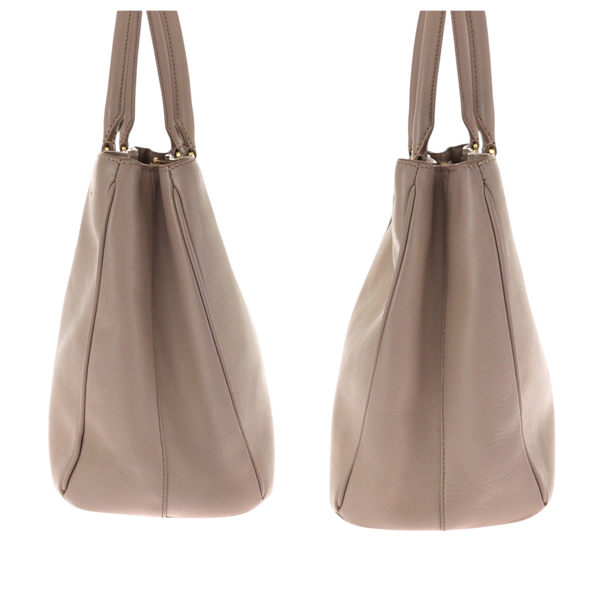 PRADA Tote Bag BN1874 leather Pink Gold Metal Tote Bag Shoulder Bag Handbag 2way Safiano Galilee Women Used Authentic