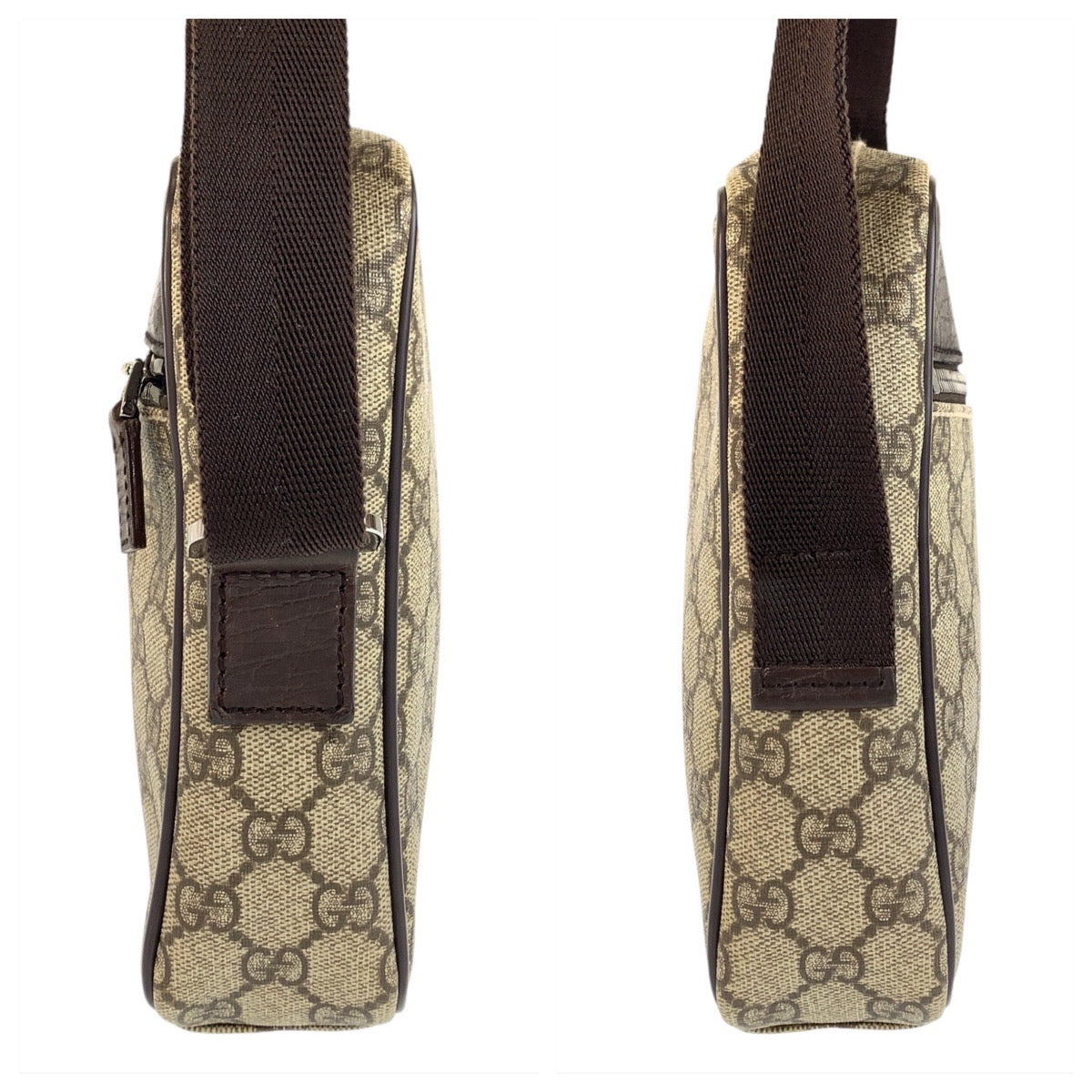 GUCCI Shoulder Bag 101680 GG Supreme canvas, leather Beige brown Shoulder Bag pochette Women Used Authentic