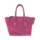 PRADA Tote Bag BN2625 Suede Pink SilverMetal Tote Bag Shoulder Bag Handbag Triangle With logo Women Used Authentic