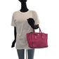 PRADA Tote Bag BN2625 Suede Pink SilverMetal Tote Bag Shoulder Bag Handbag Triangle With logo Women Used Authentic