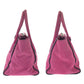 PRADA Tote Bag BN2625 Suede Pink SilverMetal Tote Bag Shoulder Bag Handbag Triangle With logo Women Used Authentic