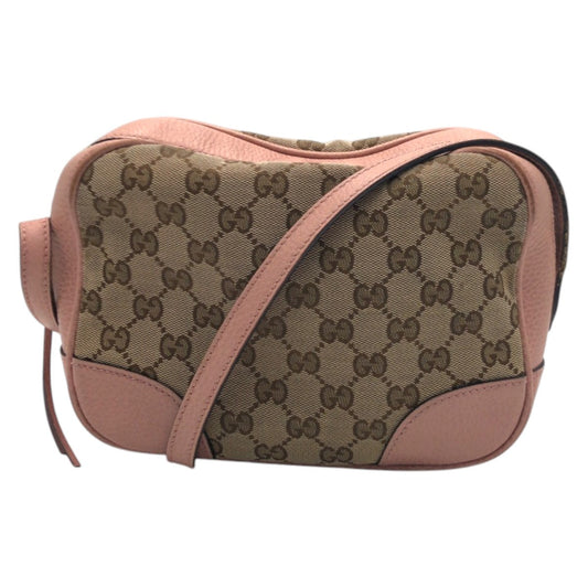 GUCCI Shoulder Bag 449413 GG canvas Pink Beige Brown GG pattern