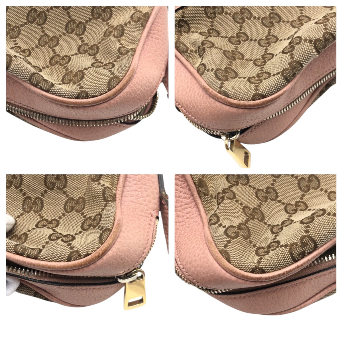 GUCCI Shoulder Bag 449413 GG canvas Pink Beige Brown GG pattern