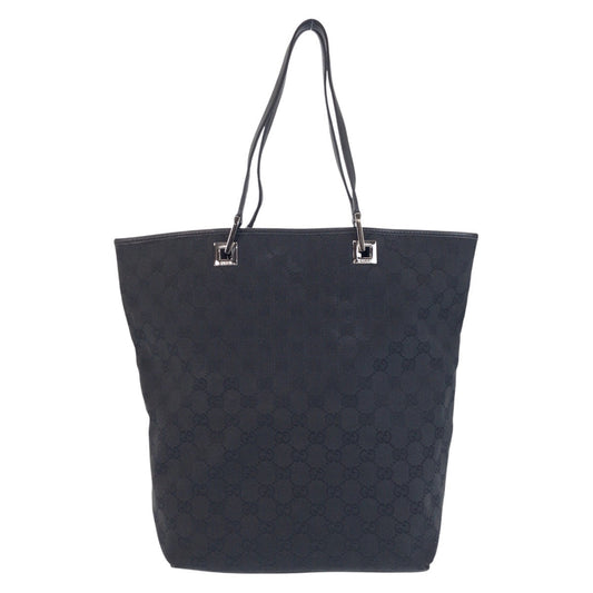 GUCCI Tote Bag 31243 GG canvas, leather Black black Tote Bag Shoulder Bag Women Used Authentic
