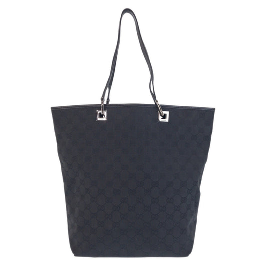 GUCCI Tote Bag 31243 GG canvas, leather Black black Tote Bag Shoulder Bag Women Used Authentic
