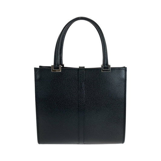 GUCCI Tote Bag 002 1065 leather Black SilverMetal Tote Bag handbag Jackie Women Used Authentic
