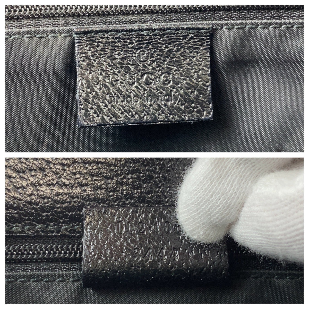 GUCCI Tote Bag 002 1065 leather Black SilverMetal Tote Bag handbag Jackie Women Used Authentic