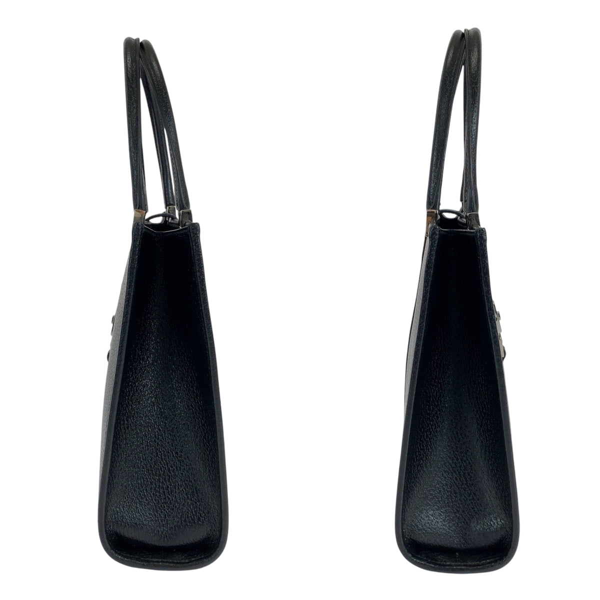 GUCCI Tote Bag 002 1065 leather Black SilverMetal Tote Bag handbag Jackie Women Used Authentic