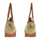 BURBERRY Tote Bag Canvas, Leather Brown Check Pattern Women Used Authentic