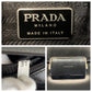 PRADA Shoulder Bag leather Black Silver Metal Shoulder Bag handbag Women Used Authentic