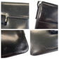 PRADA Shoulder Bag leather Black Silver Metal Shoulder Bag handbag Women Used Authentic