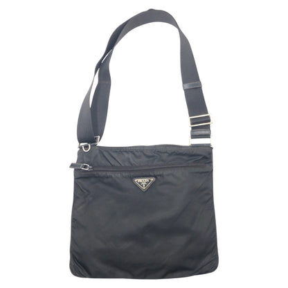 PRADA Shoulder Bag Nylon Black black Shoulder Bag Sacoche Unisex Test Triangular logo mens Used Authentic