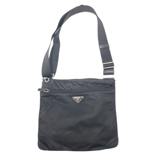 PRADA Shoulder Bag Nylon Black black Shoulder Bag Sacoche Unisex Test Triangular logo mens Used Authentic