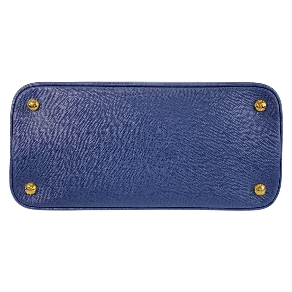 PRADA Handbag leather Blue GoldMetal Handbag Shoulder Bag 2way Safiano Women Used Authentic