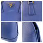 PRADA Handbag leather Blue GoldMetal Handbag Shoulder Bag 2way Safiano Women Used Authentic