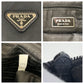 PRADA Shoulder Bag Nylon, Leather Black SilverMetal Shoulder Bag pochette Testo Saffiano Triangle With logo mens Used Authentic