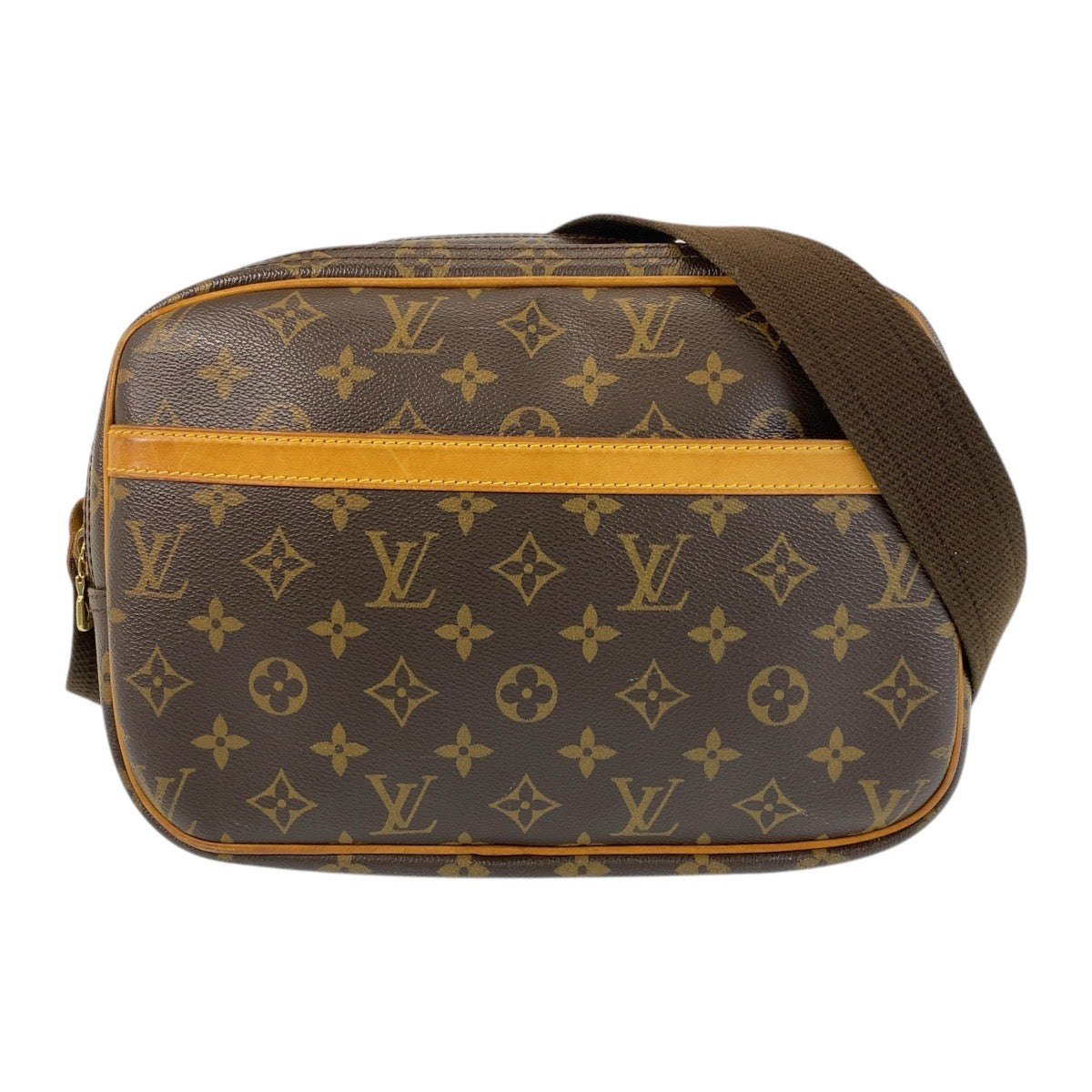 LOUIS VUITTON Shoulder Bag M45254 PVC Brown Gold Metal Shoulder Bag Messenger bag Monogram Reporter PM Women Used Authentic