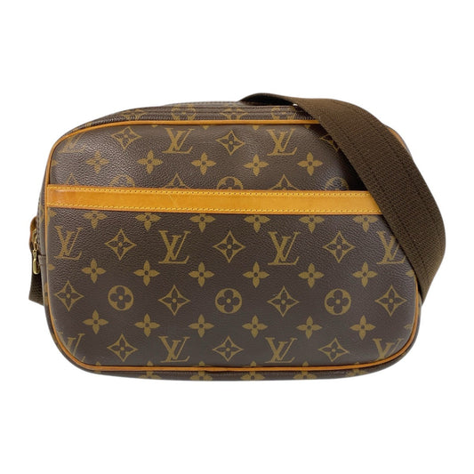 LOUIS VUITTON Shoulder Bag M45254 PVC Brown Gold Metal Shoulder Bag Messenger bag Monogram Reporter PM Women Used Authentic
