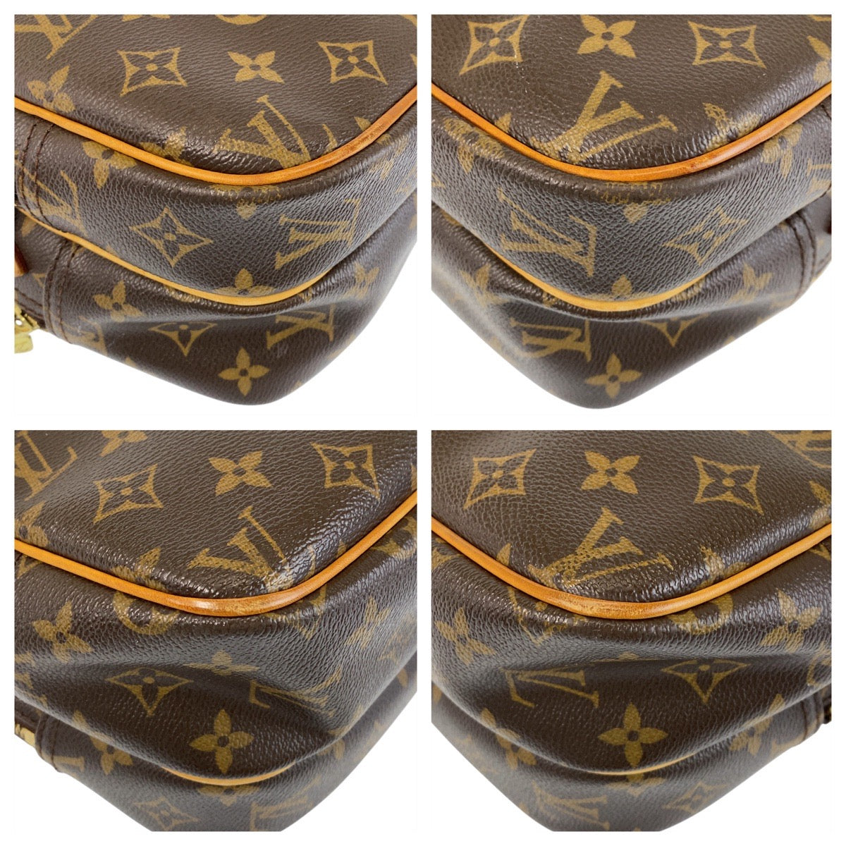 LOUIS VUITTON Shoulder Bag M45254 PVC Brown Gold Metal Shoulder Bag Messenger bag Monogram Reporter PM Women Used Authentic