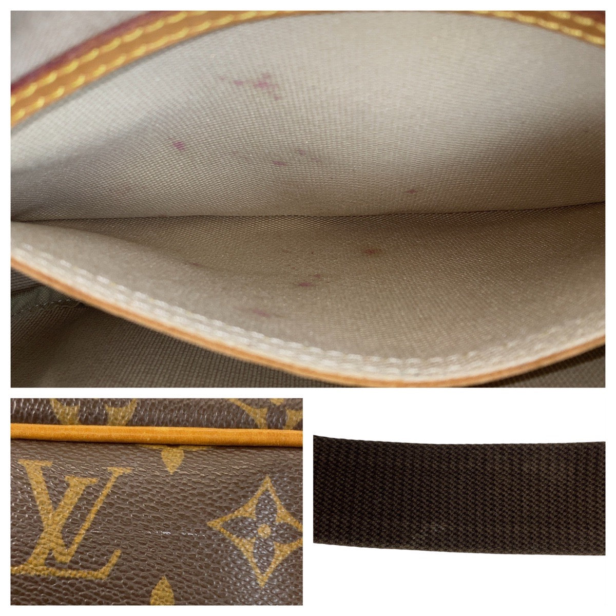 LOUIS VUITTON Shoulder Bag M45254 PVC Brown Gold Metal Shoulder Bag Messenger bag Monogram Reporter PM Women Used Authentic