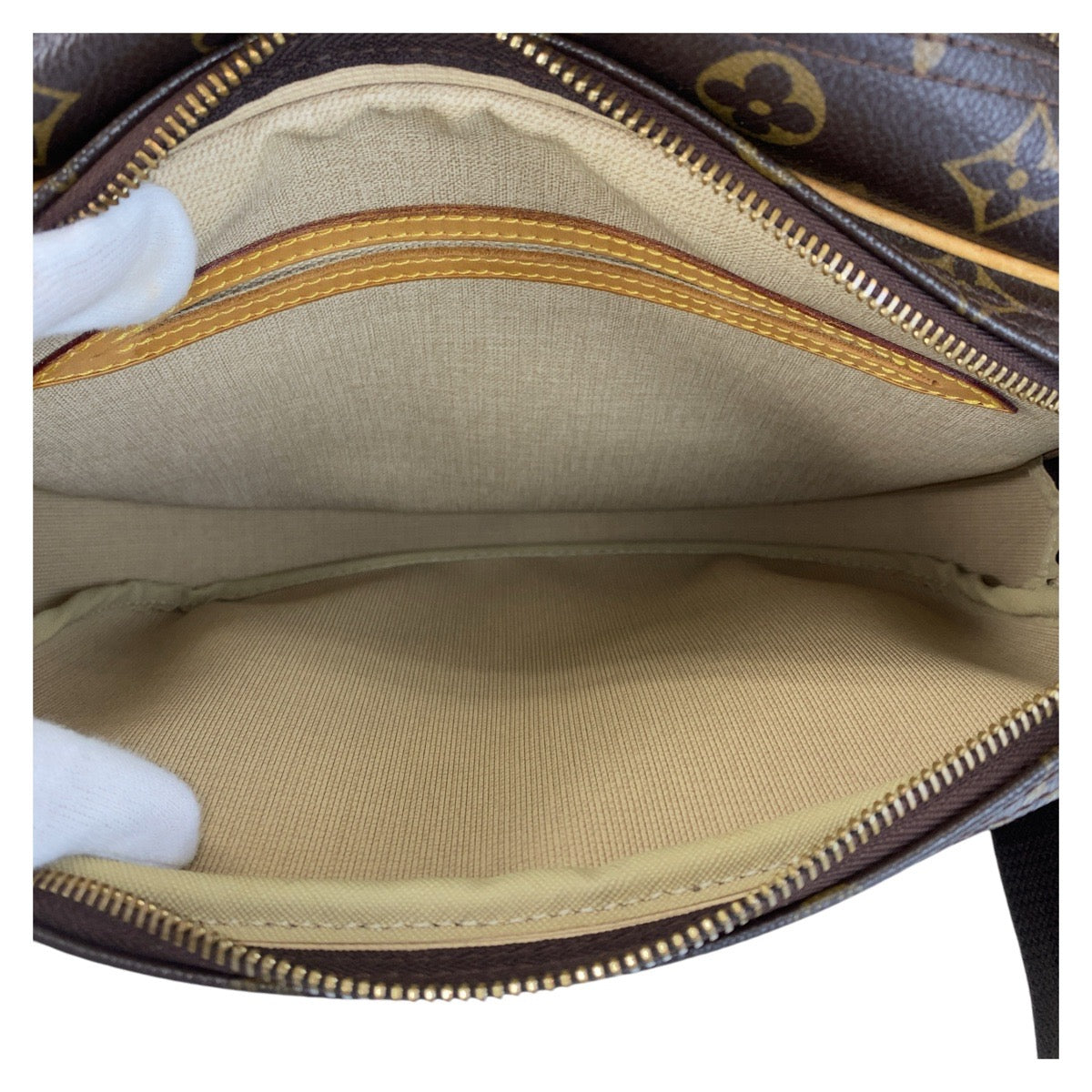 LOUIS VUITTON Shoulder Bag M45254 PVC Brown Gold Metal Shoulder Bag Messenger bag Monogram Reporter PM Women Used Authentic