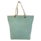 GUCCI Tote Bag 002 1098 GG canvas, leather Mint Light Blue Gold Metal Tote Bag Shoulder Bag Women Used Authentic