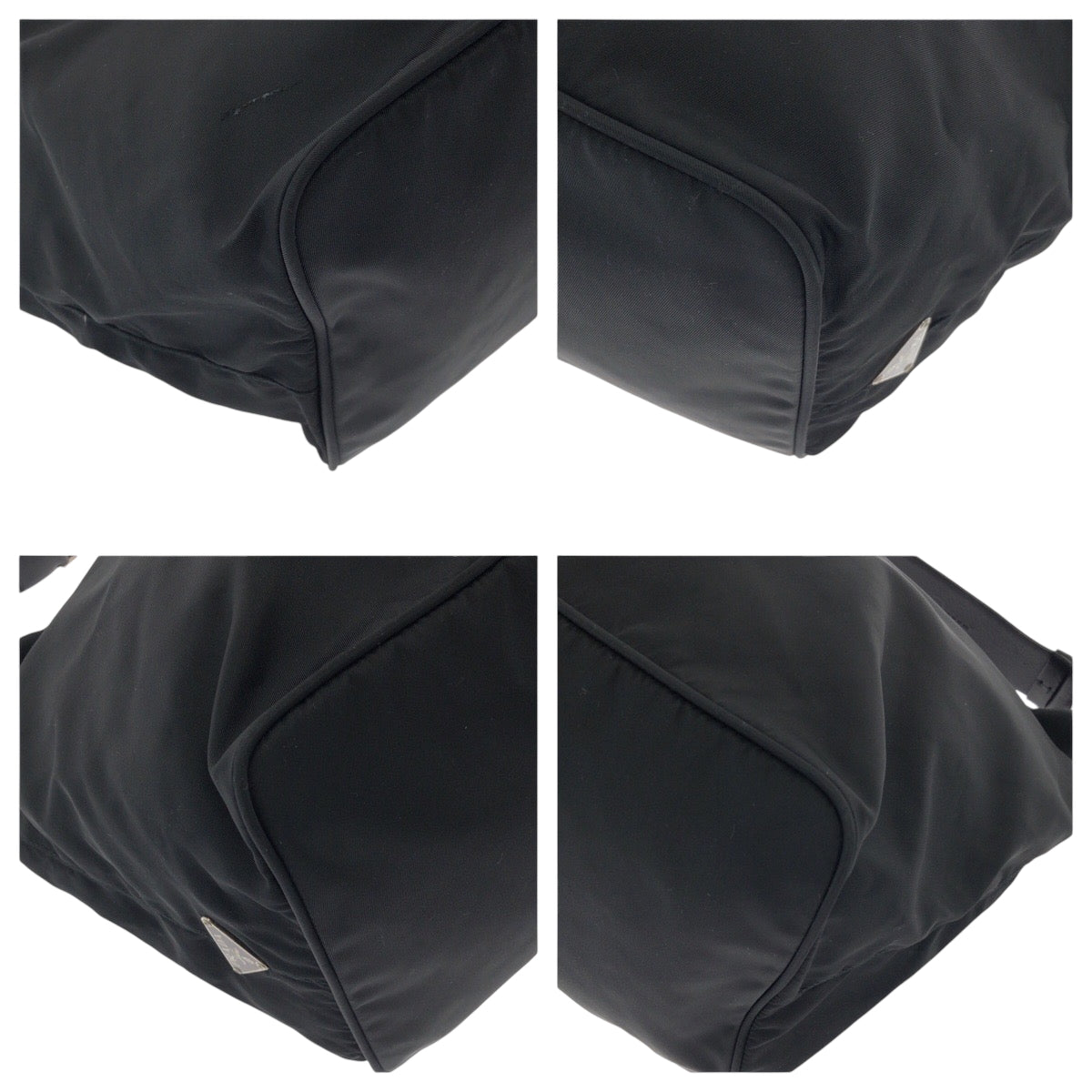 PRADA Handbag Nylon black Handbag accessory pouch Test Triangle With logo Women Used Authentic