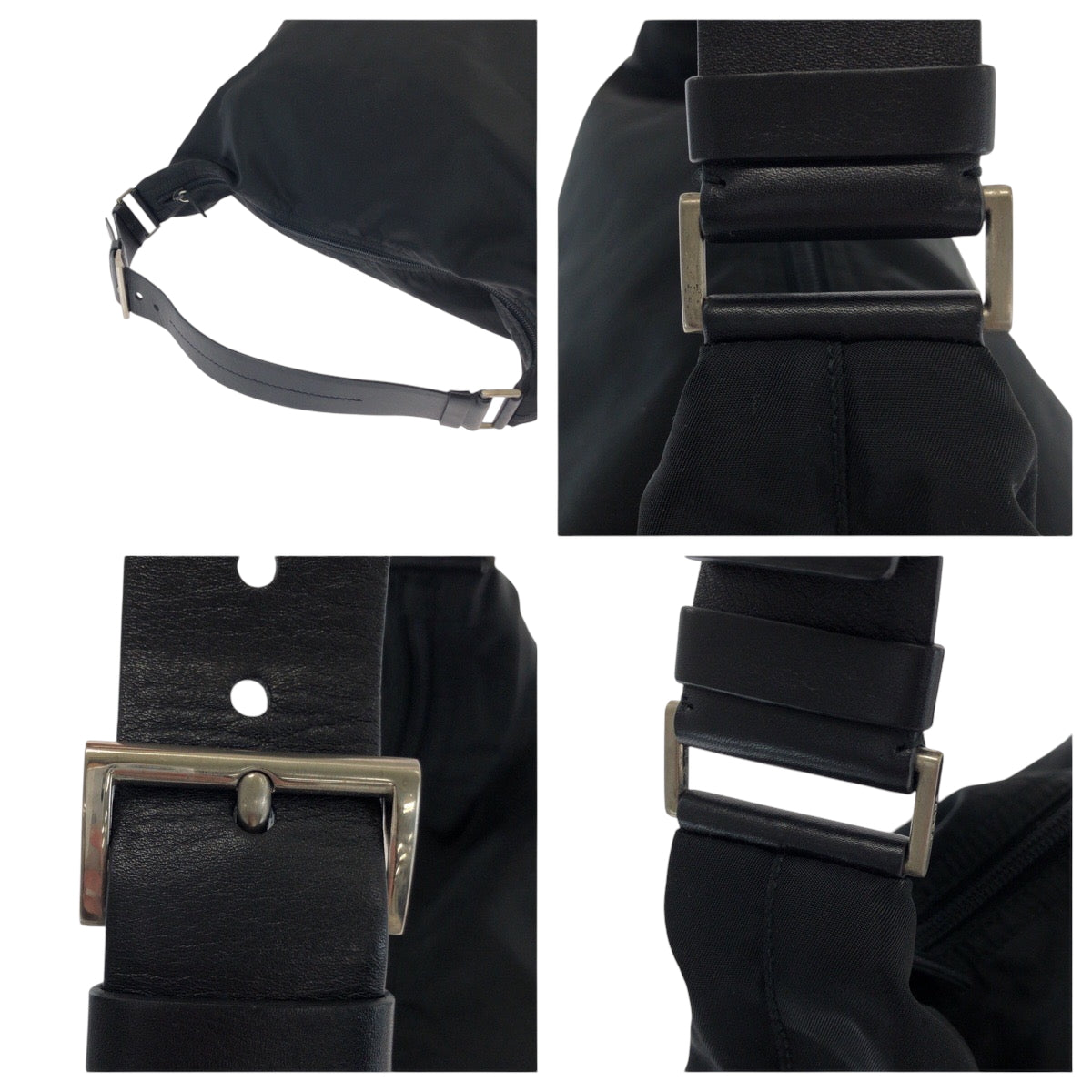 PRADA Handbag Nylon black Handbag accessory pouch Test Triangle With logo Women Used Authentic