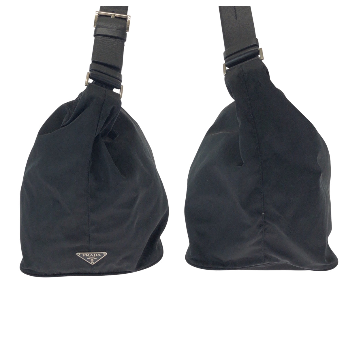 PRADA Handbag Nylon black Handbag accessory pouch Test Triangle With logo Women Used Authentic