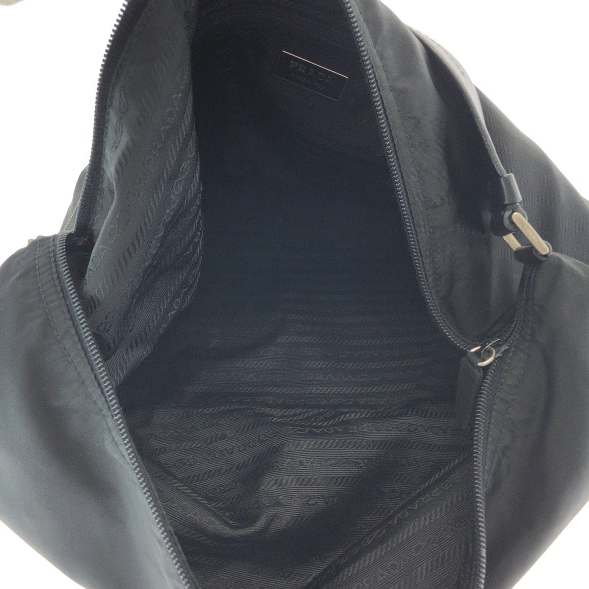 PRADA Handbag Nylon black Handbag accessory pouch Test Triangle With logo Women Used Authentic