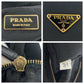 PRADA Tote Bag Nylon, Leather Black GoldMetal Tote Bag handbag Test Triangle With logo Women Used Authentic