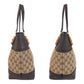 GUCCI Tote Bag 353125 GG canvas, leather Beige Brown Gold Metal Tote Bag Shoulder Bag Bamboo Women Used Authentic