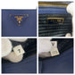 PRADA Tote Bag leather Blue GoldMetal Tote Bag Shoulder Bag 2way Safiano Galleria TriangleWith logo Women Used Authentic