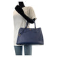 PRADA Tote Bag leather Blue GoldMetal Tote Bag Shoulder Bag 2way Safiano Galleria TriangleWith logo Women Used Authentic