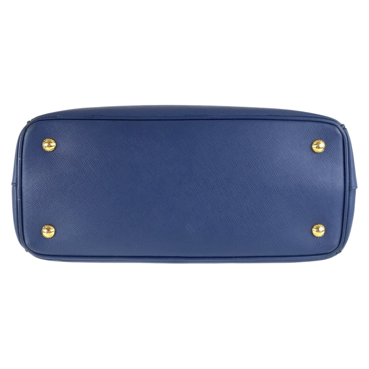 PRADA Tote Bag leather Blue GoldMetal Tote Bag Shoulder Bag 2way Safiano Galleria TriangleWith logo Women Used Authentic