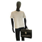 PRADA Business bag leather Black SilverMetal Business bag briefcase Safiano mens Used Authentic
