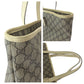 GUCCI Tote Bag 211137 PVC Beige Ivory SilverMetal Tote Bag Shoulder Bag GG plus Women Used Authentic