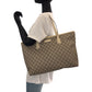 GUCCI Tote Bag 211137 PVC Beige Ivory SilverMetal Tote Bag Shoulder Bag GG plus Women Used Authentic