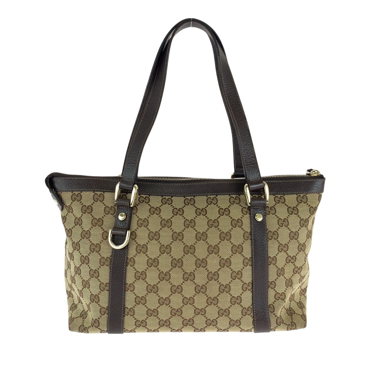 GUCCI Tote Bag 141470 GG canvas Brown beige Tote Bag Shoulder Bag Women Used Authentic